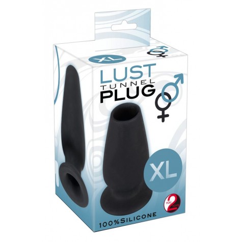 Большая пробка с тоннелем Lust Tunnel Plug XL - 13 см.